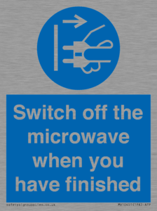 Switch off the microwave when you have finished